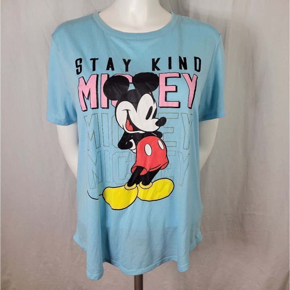 Disney Sky Blue Mickey "Stay Kind" Short Sleeve T-Shirt